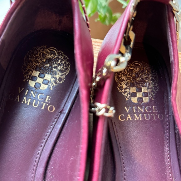 Vincent Camuto ankle chain “Latenla” Plum/burgundy leather ballet flat, W size 7 - Picture 7 of 10
